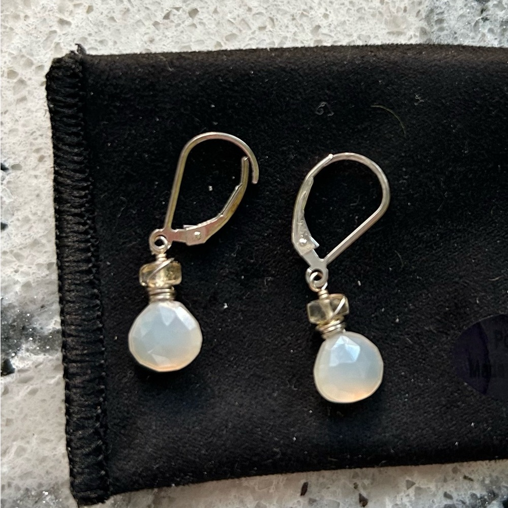 Kristin Ford Rainbow Moonstone and Prehnite Earrings